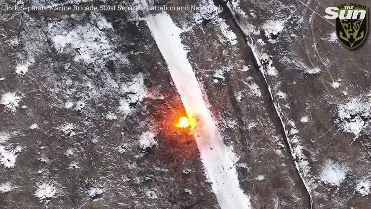 Ukrainian marines drop bombs on Russian soldiers and fuel in trenches with weaponised drones