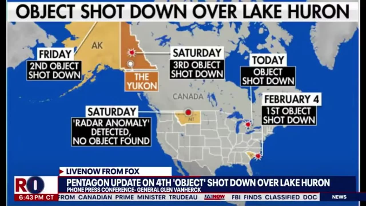 Object shot down over lake Huron