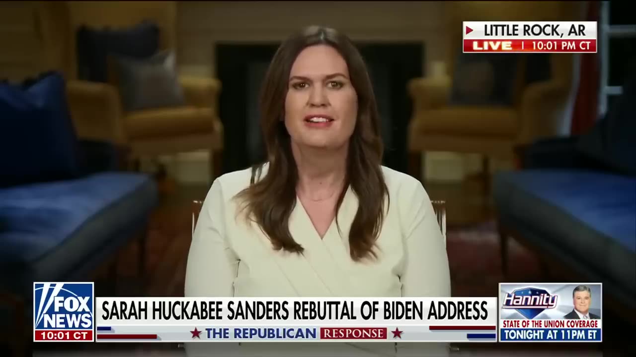 SARAH SANDERS DELIVERS REBUTTAL TO BIDEN’S SOTU