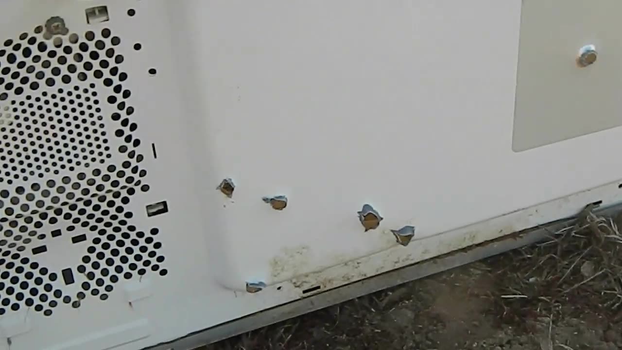 9mm /40 cal / 22lr bullets into old Microwave penetration test