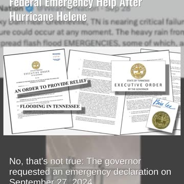 Fact Check: Tennessee Gov. Bill Lee Did NOT Refuse To Ask For Federal Help After Hurricane Helene
