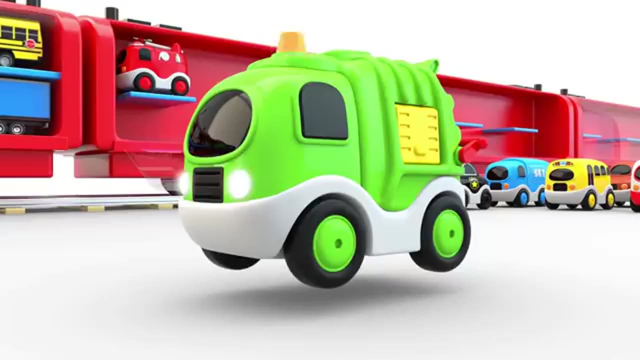 Colors for Children with Train Transporter Toy Street Vehicles.mp4