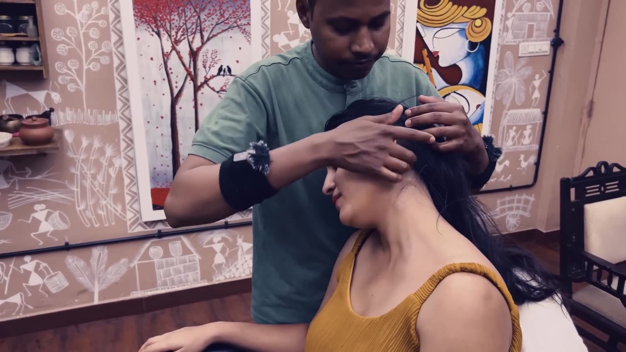 ODDLY SATISFYING Head Massage for Relaxation _ Indian Massage