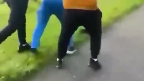 The fake asylum seeker beats up an Irishman and a few minutes later realizes