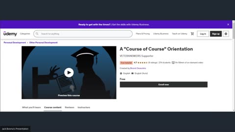 A "Course of Course" Orientation Preview