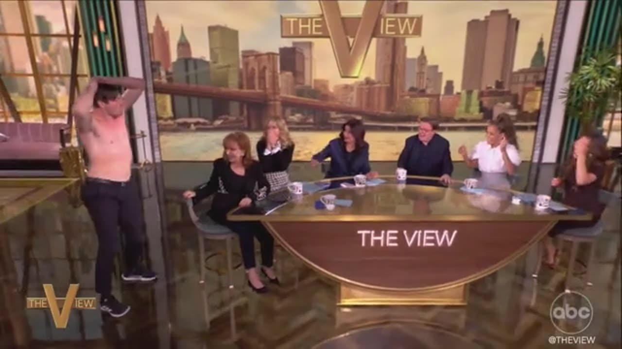 Joy Behar gets flustered as male stripper gyrates on The View