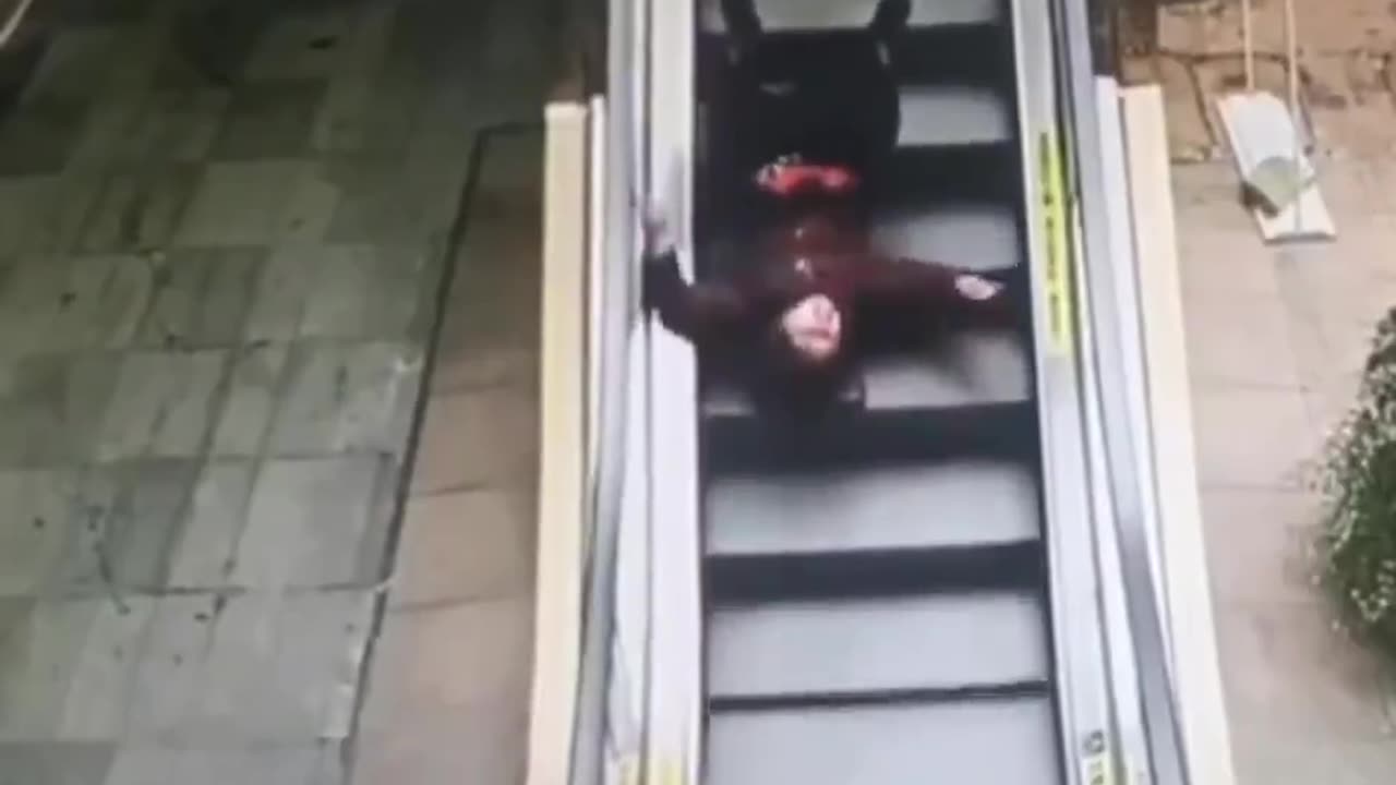 Stuck on an escalator