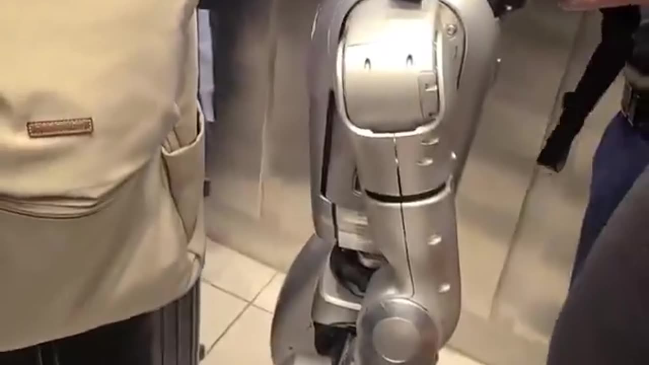 Robot is taking in elevator