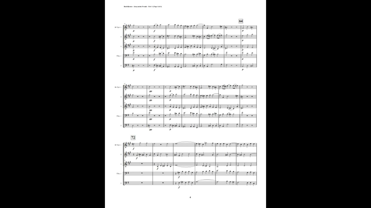 J.S. Bach – Motet: “Jesu, meine Freude”, Part 1 (Brass Quintet)