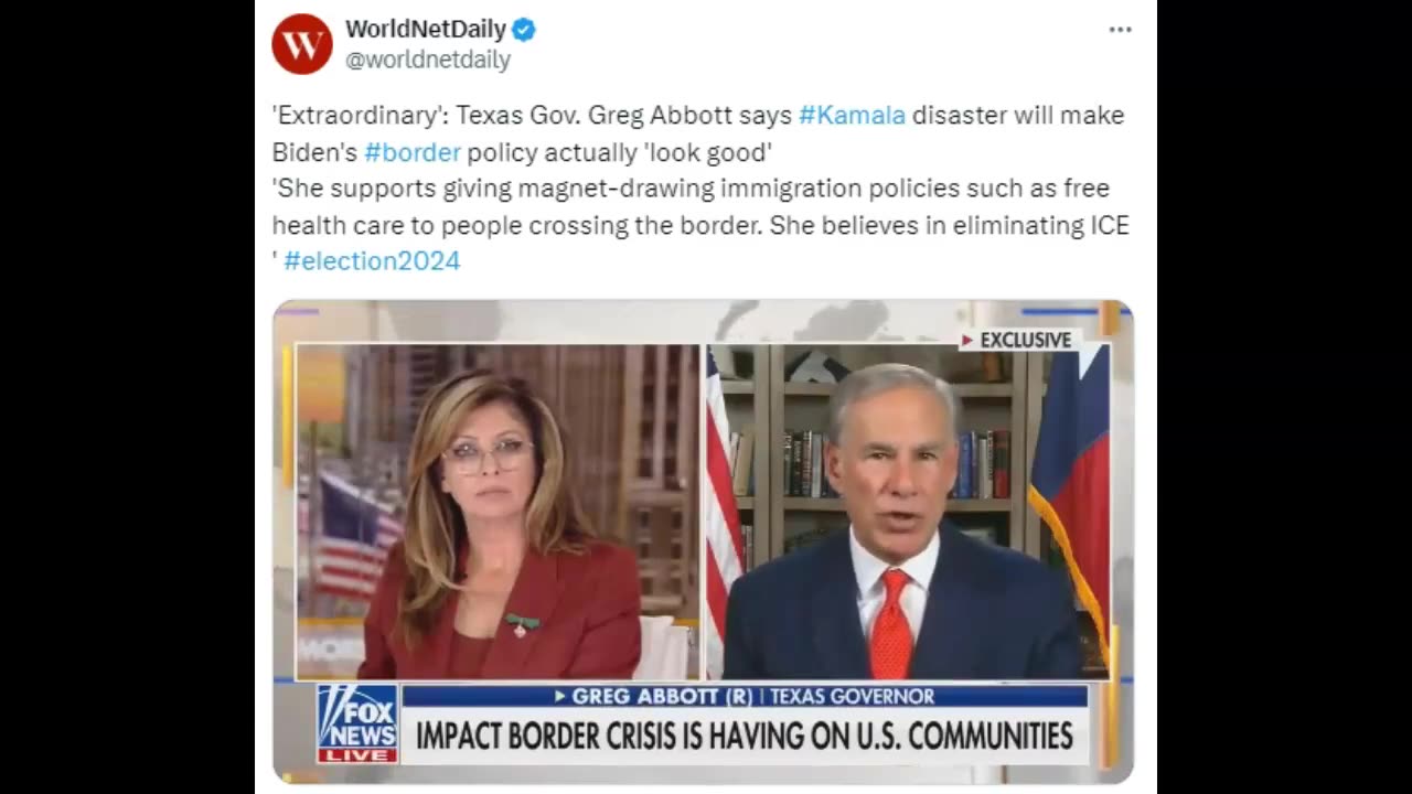 Governor Greg Abbott Sounds The Alarm Against Kamala Harris! (Video)!