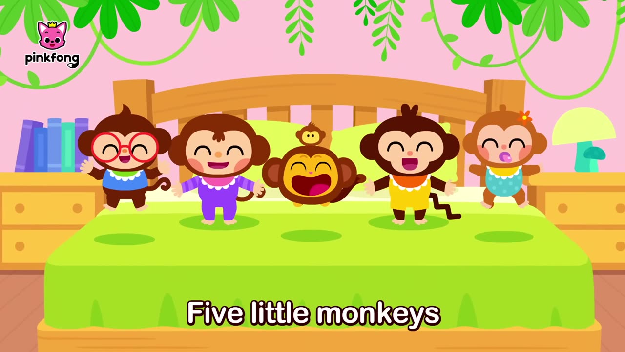 Fun Nursery Rhymes: 5 little monkeys jumping on the bed