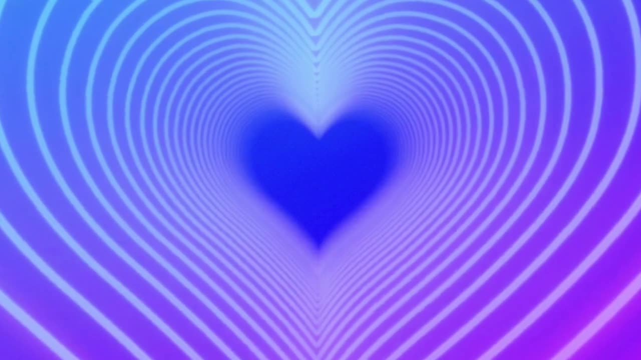676. Neon Heart Tunnel💜Purple Heart Background Neon Heart