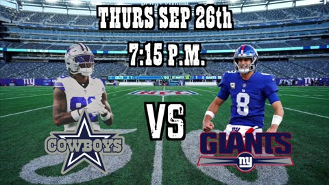 NFL WEEK 4 THURS Cowboys Vs Giants PICK