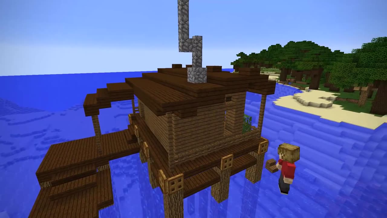 How to Build a Starter Minecraft Water House