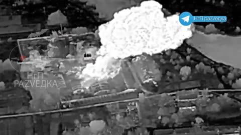 Iskander Strike on a Ukrainian Hanger Containing MRLS Systems