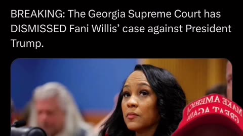 BREAKING: The Georgia Supreme Court has DISMISSED Fani Willis’ case against President Trump