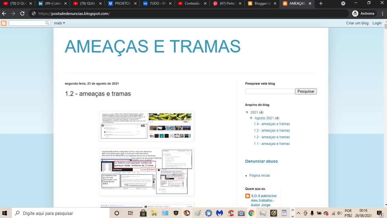 O BLOG POSTSDEDENUNCIAS.BLOGSPOT.COM