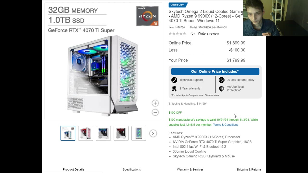 Outtake #177 Of The Best Gaming PC In 2024 For Less Than $2,000 Revealed (Skytech Omega 2 Desktop)