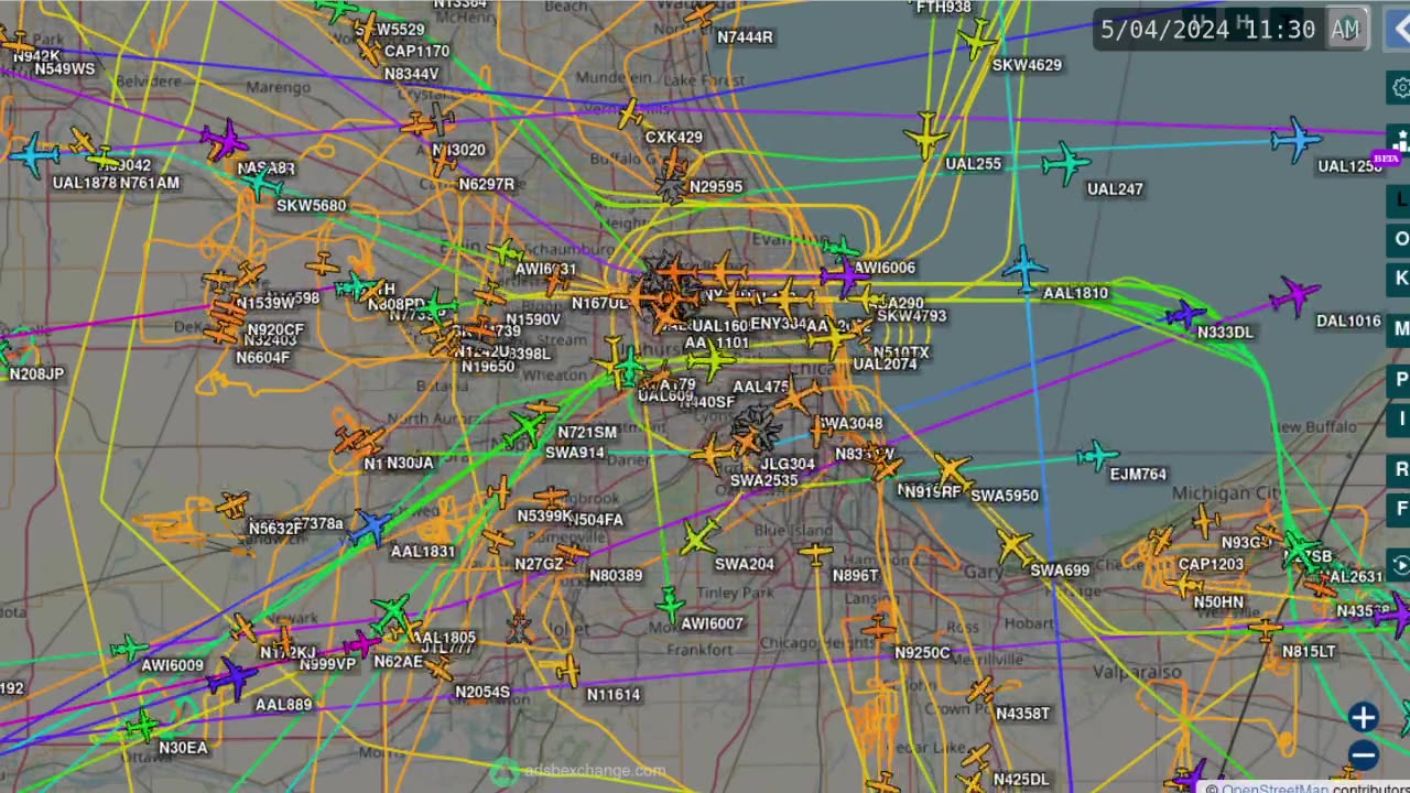 Another Chicago Air Traffic Time Lapsed that crash - May 5th 2024