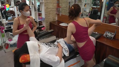 GREAT! Don't miss the full body massage service at the barbershop when coming to Vietnam