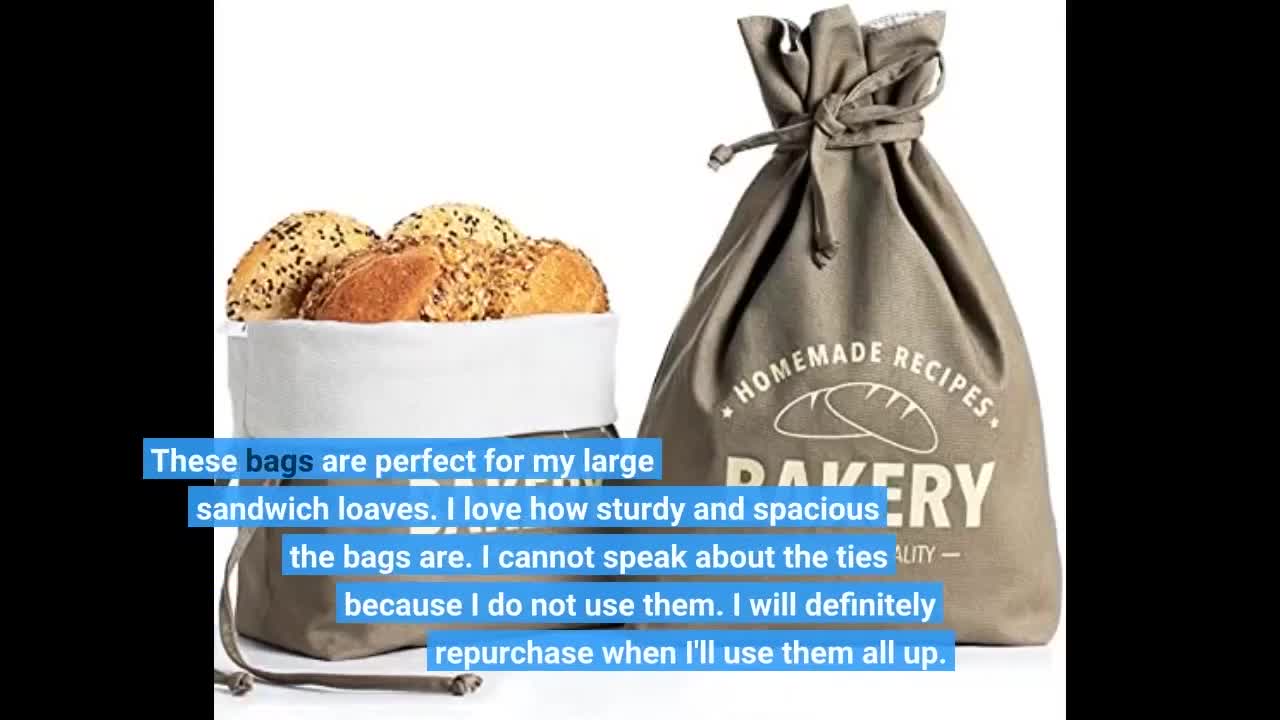 Bread Bags with Ties, Reusable, 100 Clear Bags and 100 Ties, Bread Bags For Homemade Bread And...
