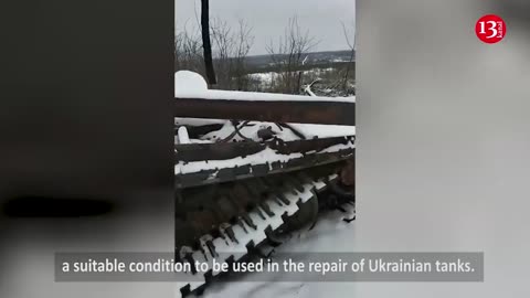 Russian tank hit in a snowy forest - "It is in a working condition, we’ll use it against them”