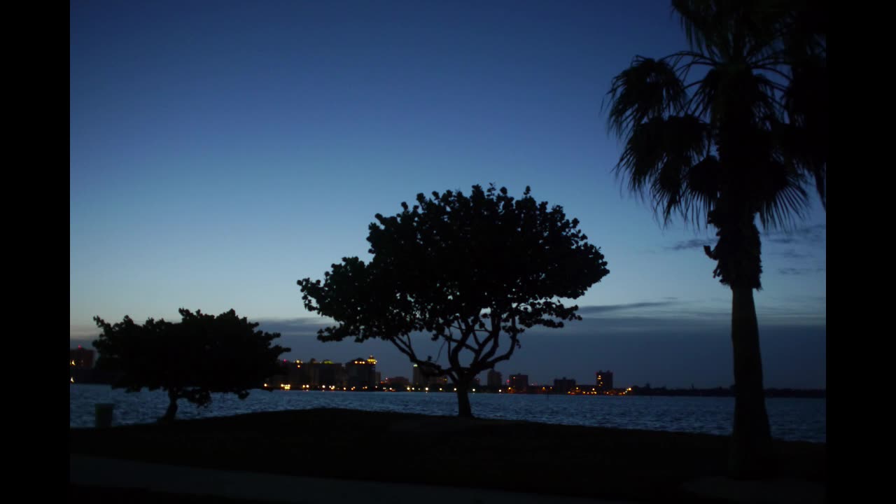 Ringling Bridge Park sunrise, ending with Siesta Key sunset. 2015