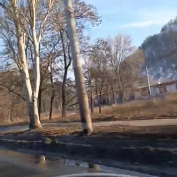 A strong fire after shelling in Donetsk