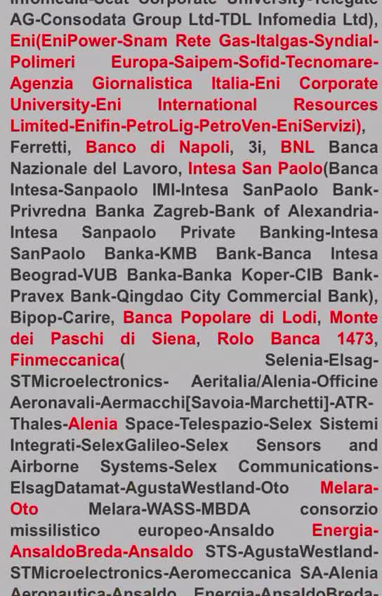 Tutte le società dei Rothschild in Italia ovviamente regalate !