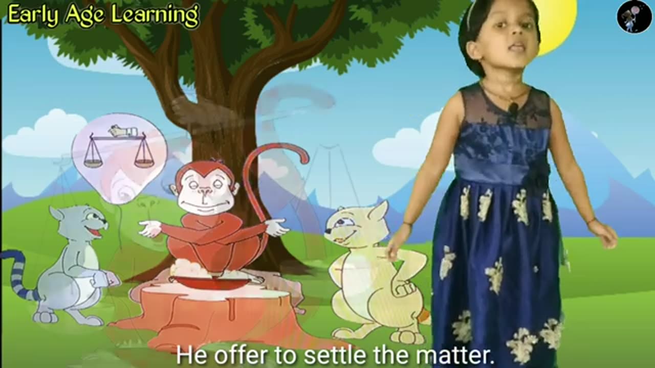 Cartoon Two rats and monkey moral story