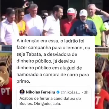 Ele fez campanha foi para o lemann e Tabata, tirou o traficante do PSOL da disputa.