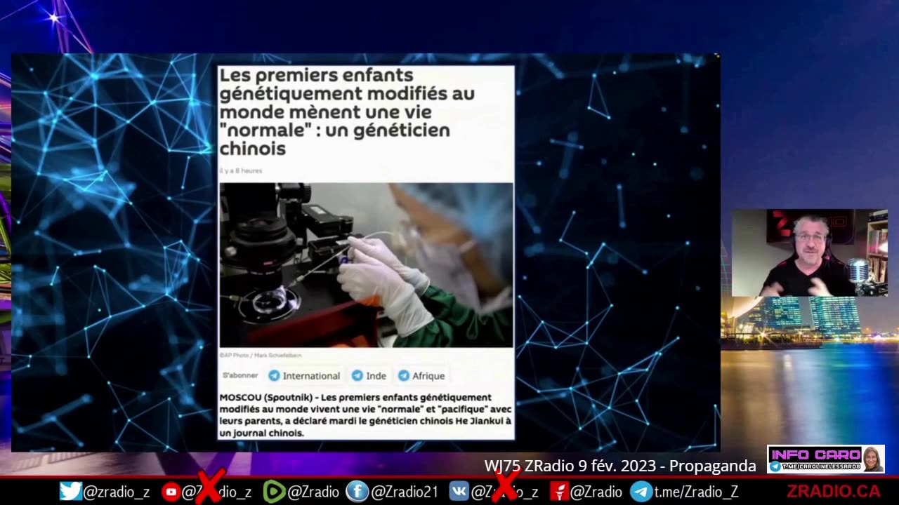 Extrait du WJ75 ZRadio du 9 fév. 2023 - Propaganda - enfants génétiquement modifiés