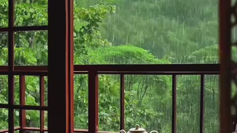 Resort Lounge on Rainy Day: