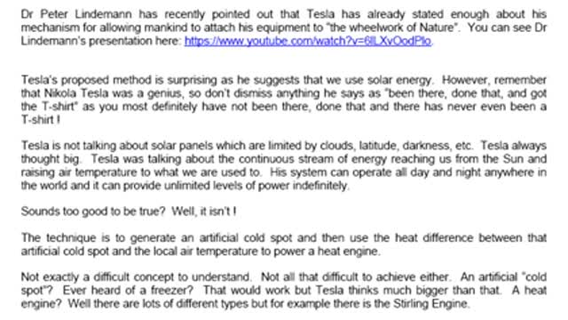 Unlimited Power From Nikola Tesla - patents and design schematics explained