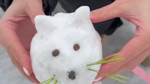 Snowman for cat Kisa ⛄️❤️