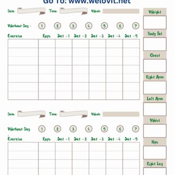 WORKOUT LOG - Instant Download Print