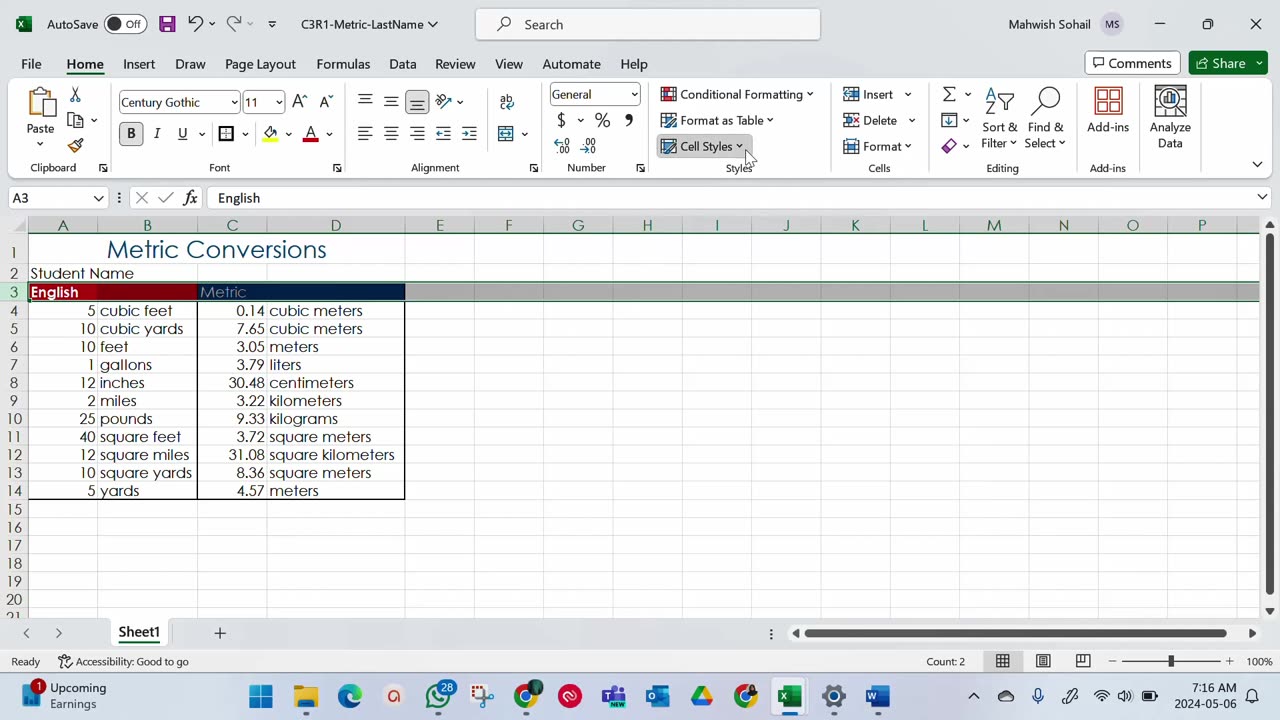 Excel- Chapter 03- Review 01