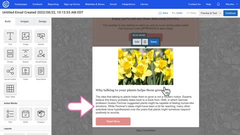 Insert a read more block into your email Constant Contact