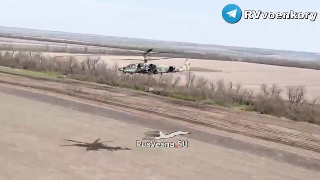 Russian Special Forces evacuation and cover group and the work of Ka-52 and Su-25 attack aircraft.