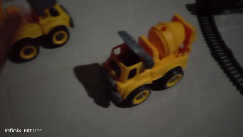 playing toys car and train