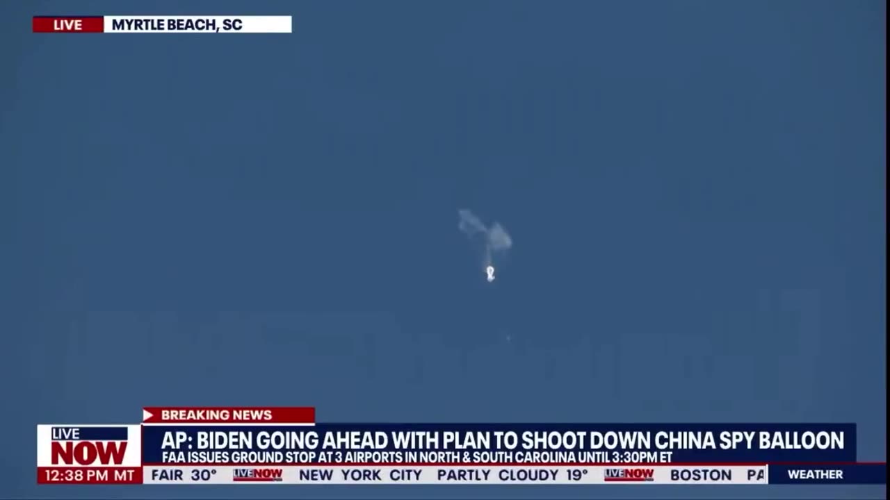 U.S. military has shot down the Chinese spy airship over the Atlantic Ocean .