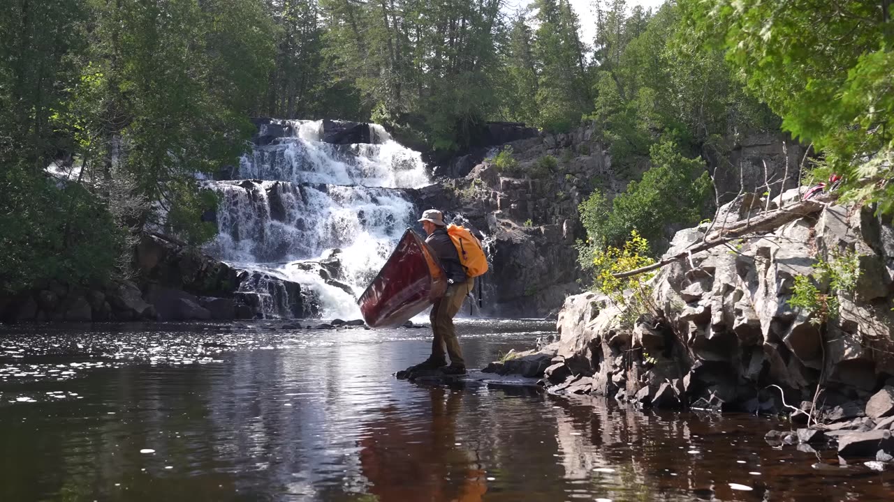 7-Day Wilderness Canoe Adventure to Remote Cabin Over Waterfall