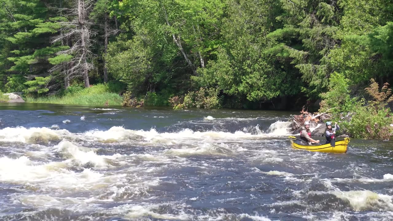 Whitewater Canoeing and Camping on the Lower Madawaska River in High Water