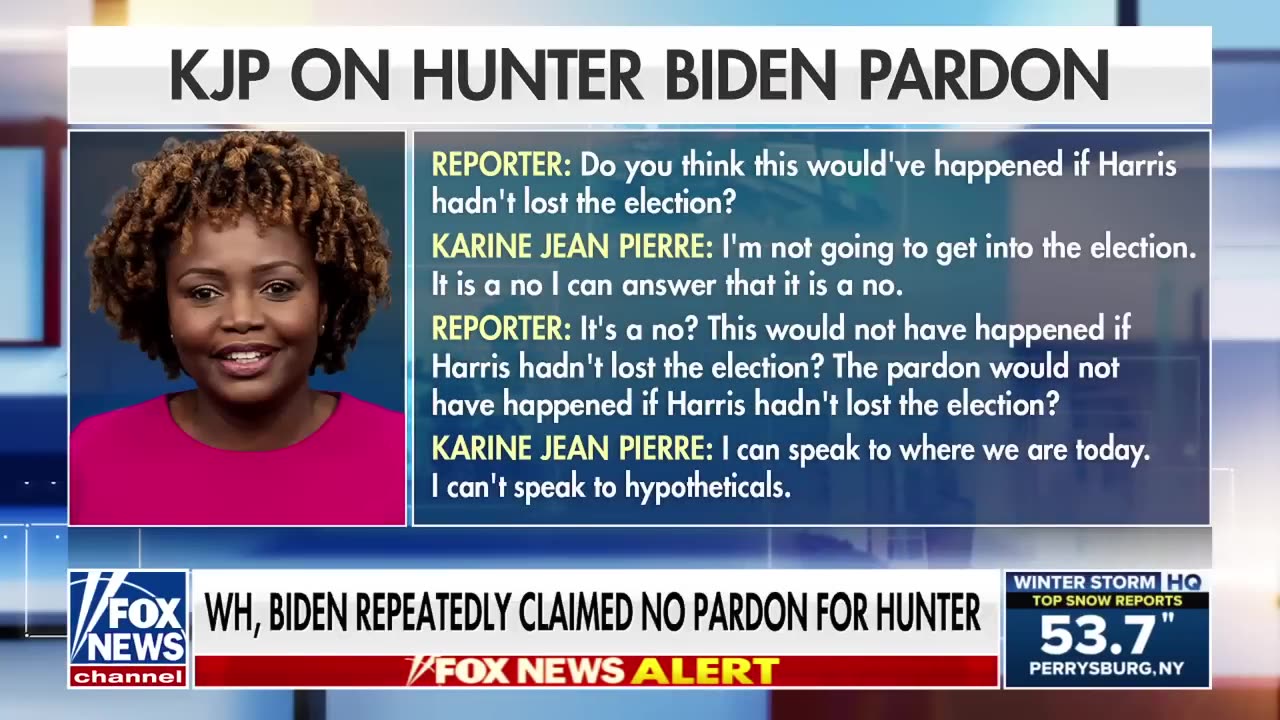 Karine Jean-Pierre 'should be very angry today' over Hunter Biden's pardon, Martha MacCallum says