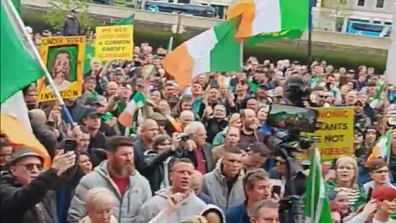 Huge pro-Irish protests in Dublin against mass immigration.