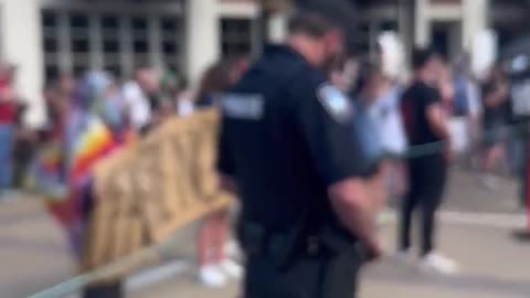 Protesters and Counterprotesters Break Into "F--- Joe Biden" Chants