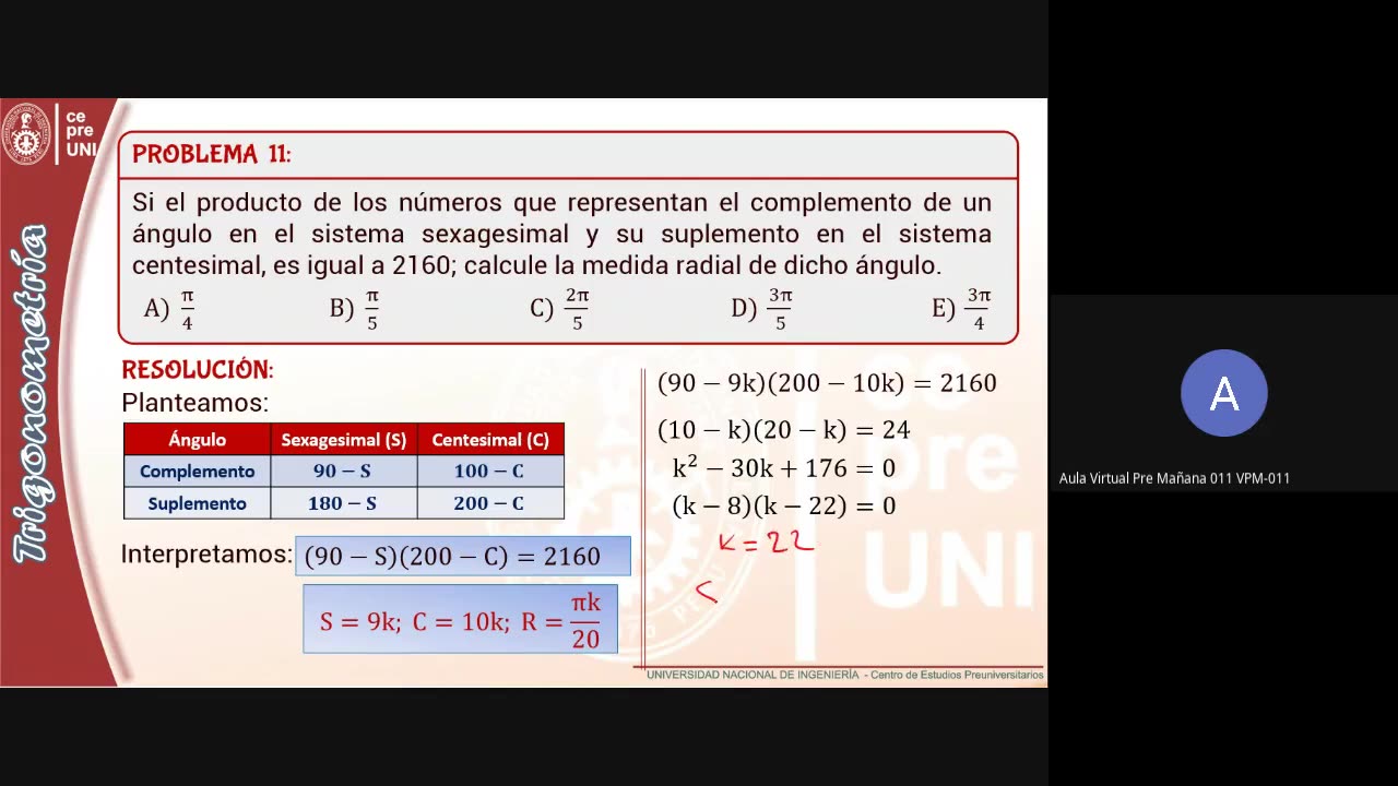 CEPRE UNI 2021 - 2 | SEMANA 01 | TRIGONOMETRÍA S01