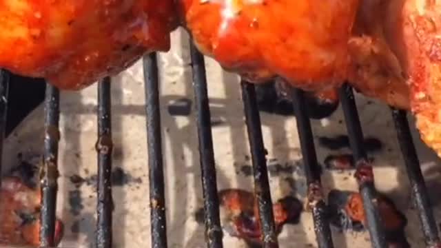 Chicken lollipops going for a swim in some @sparklingice bbq sauce