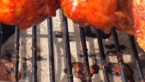 Chicken lollipops going for a swim in some @sparklingice bbq sauce