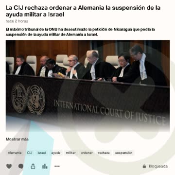La CIJ rechaza ordenar a Alemania la suspensión de la ayuda militar a Israel